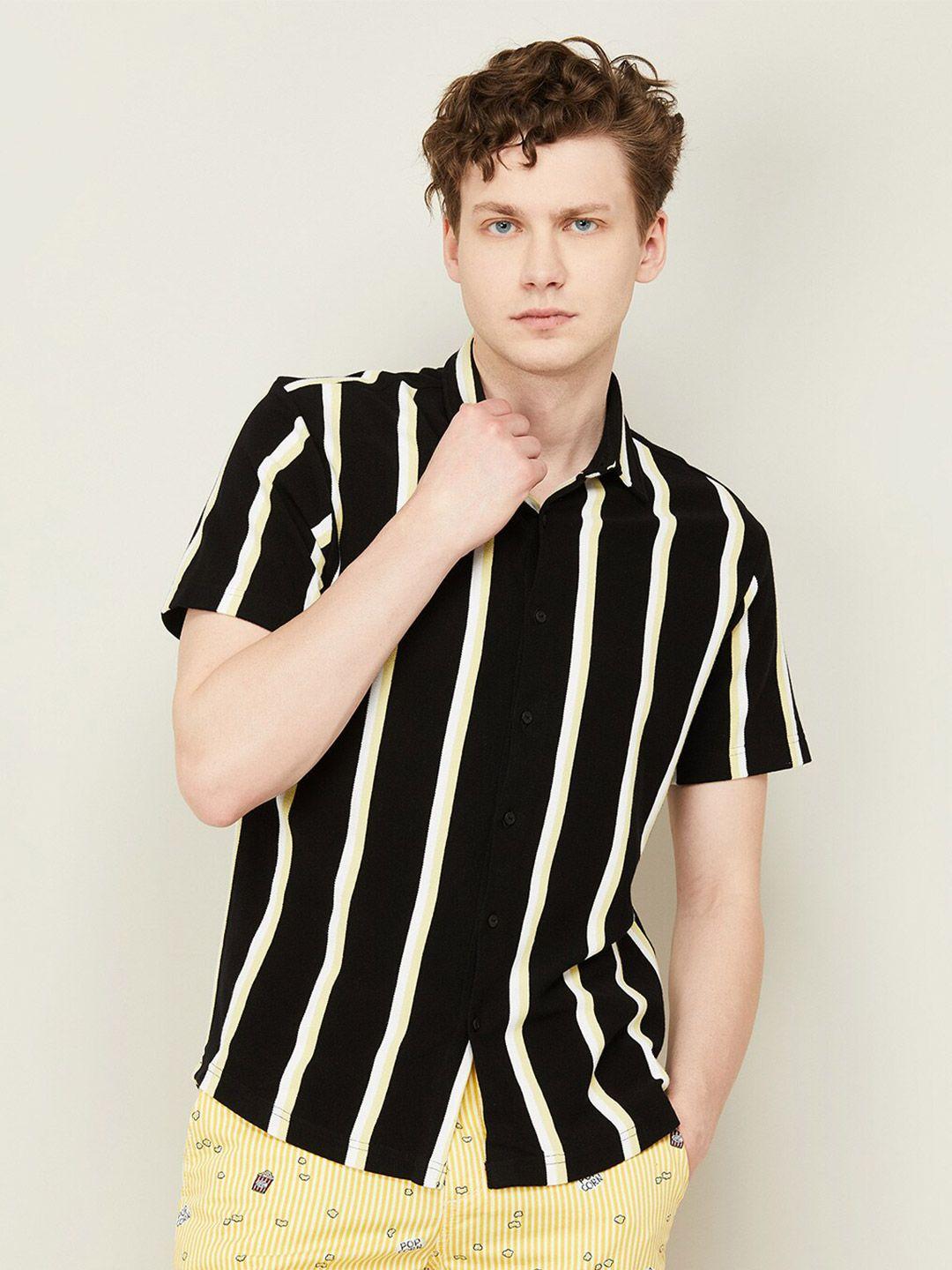 bossini slim fit vertical striped casual shirt