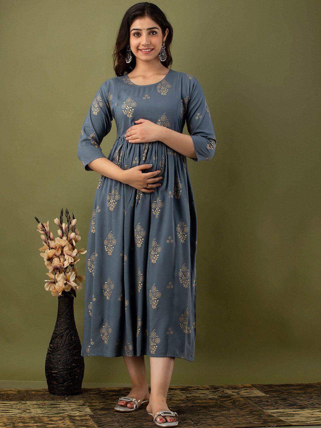 mialo fashion ethnic motifs printed cotton maternity ethnic dress