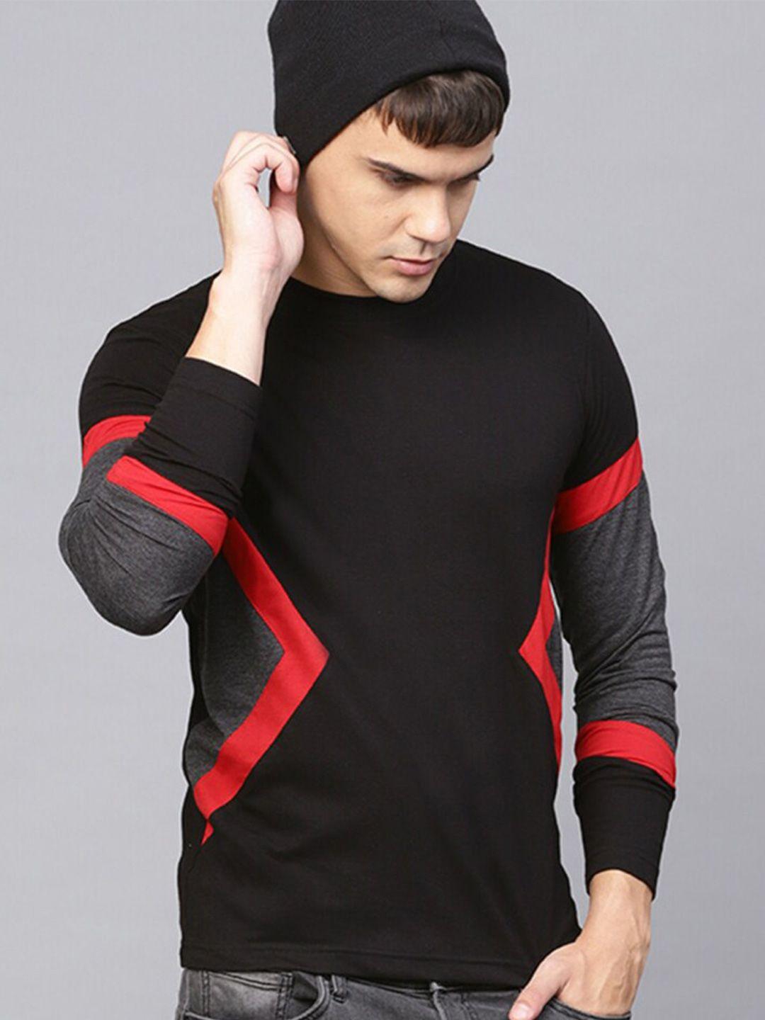 eyebogler colourblocked full sleeve cotton t-shirt