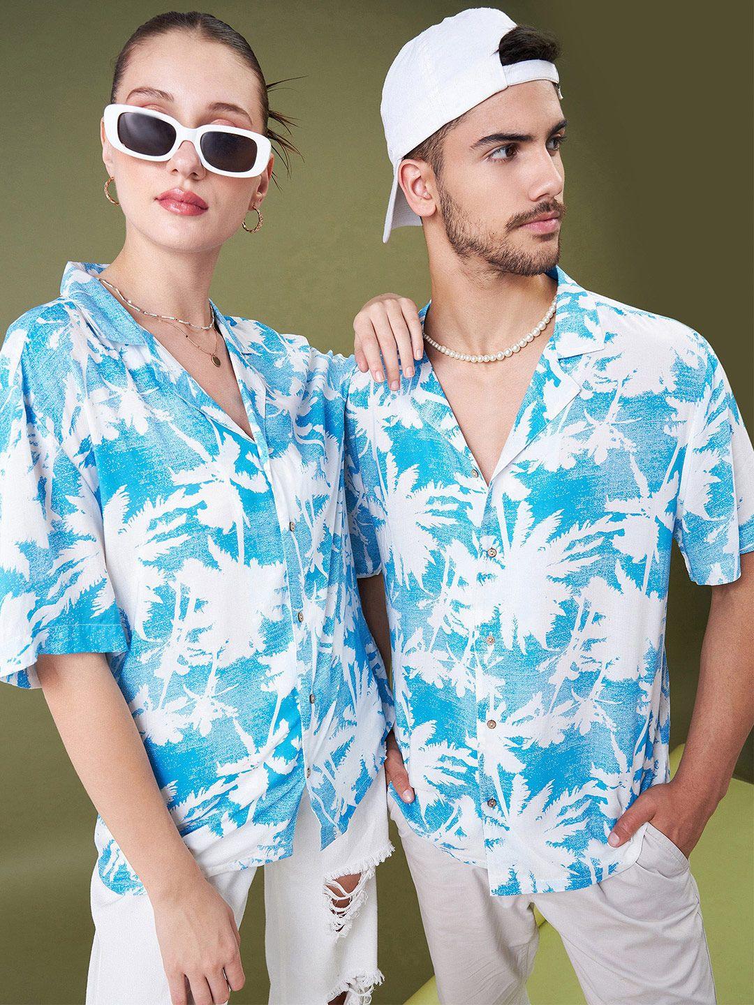 mascln sassafras relaxed tropical printed cuban collar casual shirt