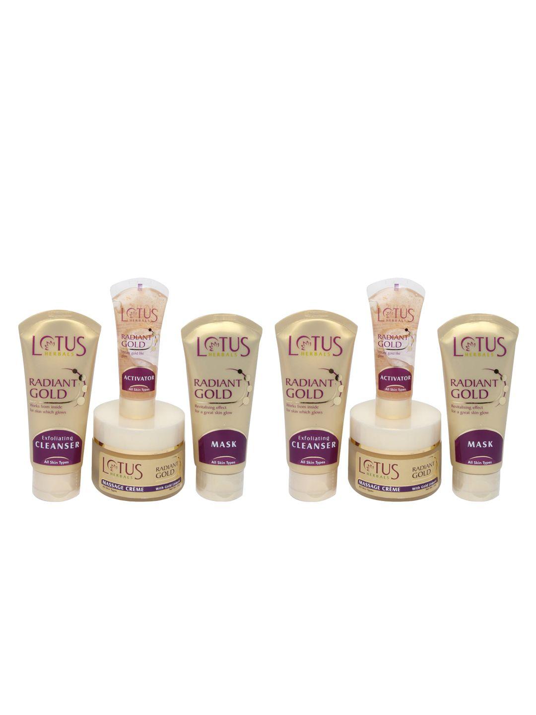 lotus herbals set of 2 radiant gold cellular glow facial kit