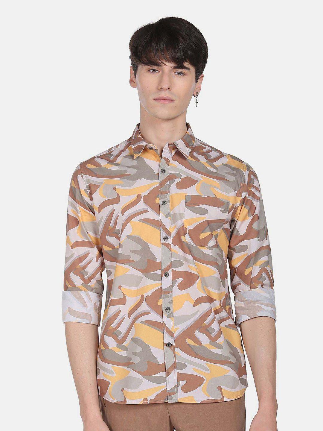 flying machine abstract printed pure cotton casual shirt