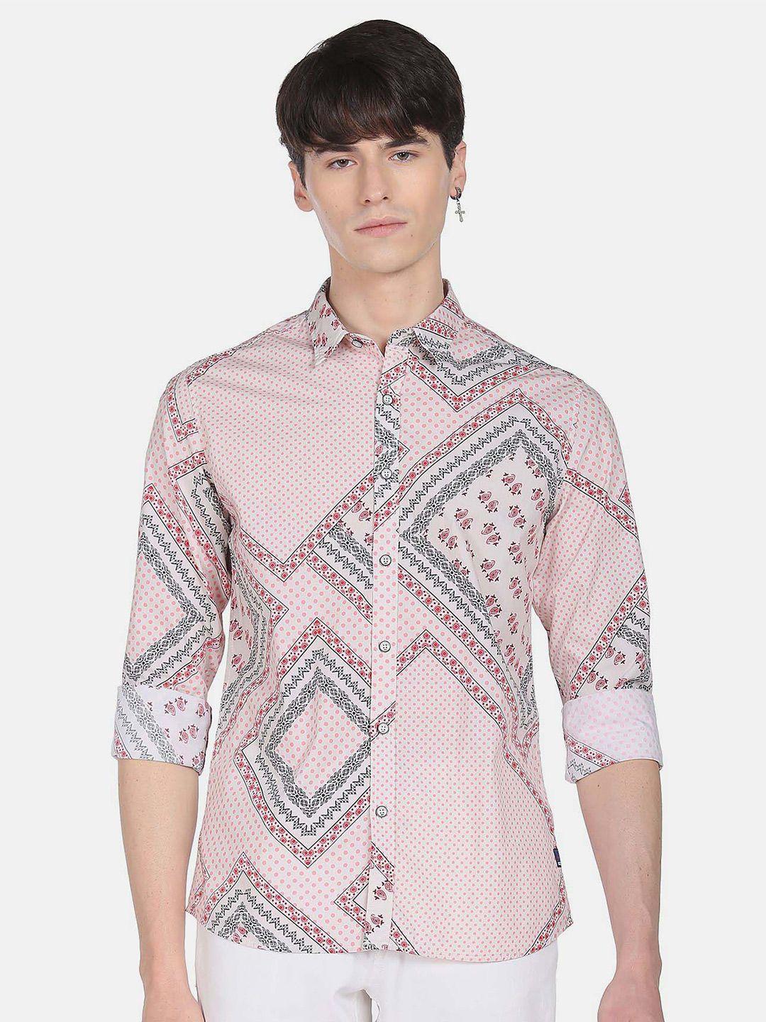 flying machine paisley printed opaque casual pure cotton shirt