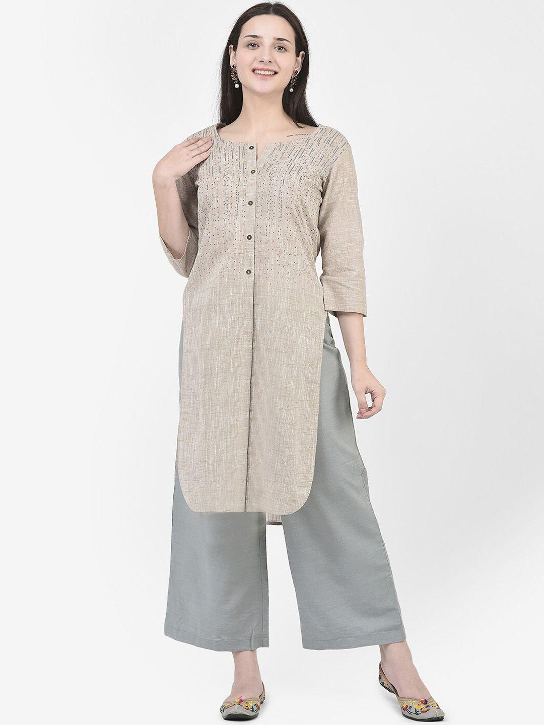 span geometri printed regular cotton kurta