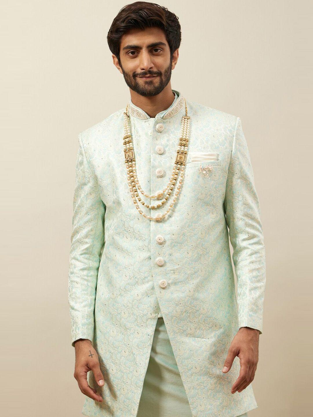 manyavar brocade woven-designed sherwani set