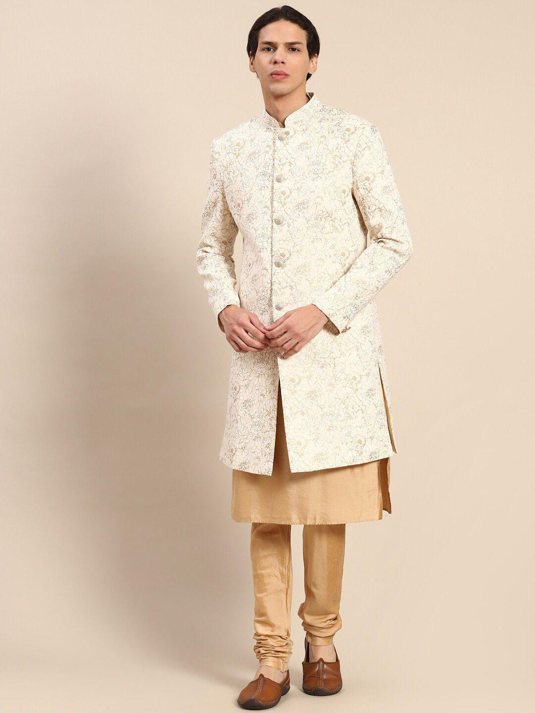 kisah printed cotton sherwani set