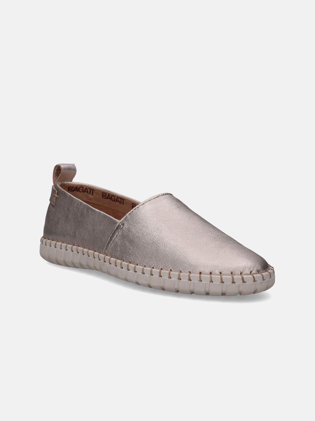 bagatt women bali leather comfort insole metallic espadrilles