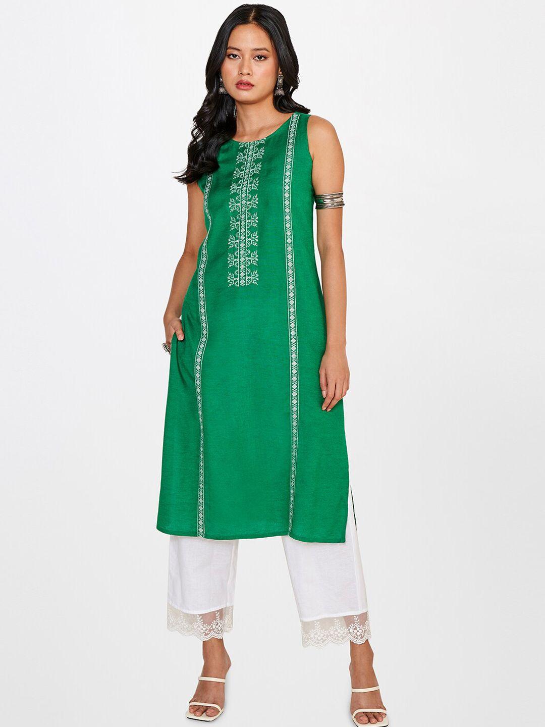 global desi ethnic motifs embroidered thread work kurta