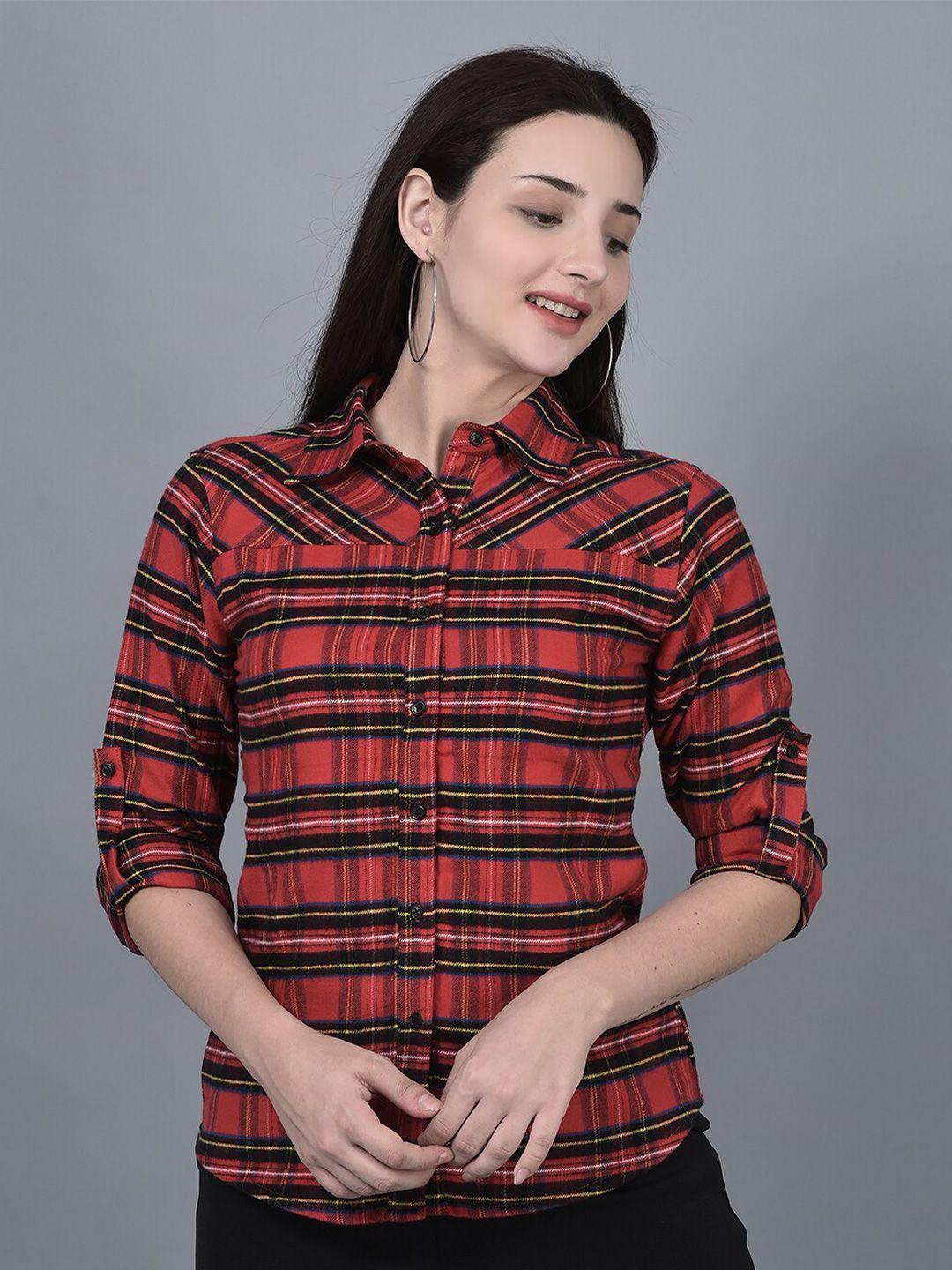 canoe smart tartan checks flannel pure cotton casual shirt