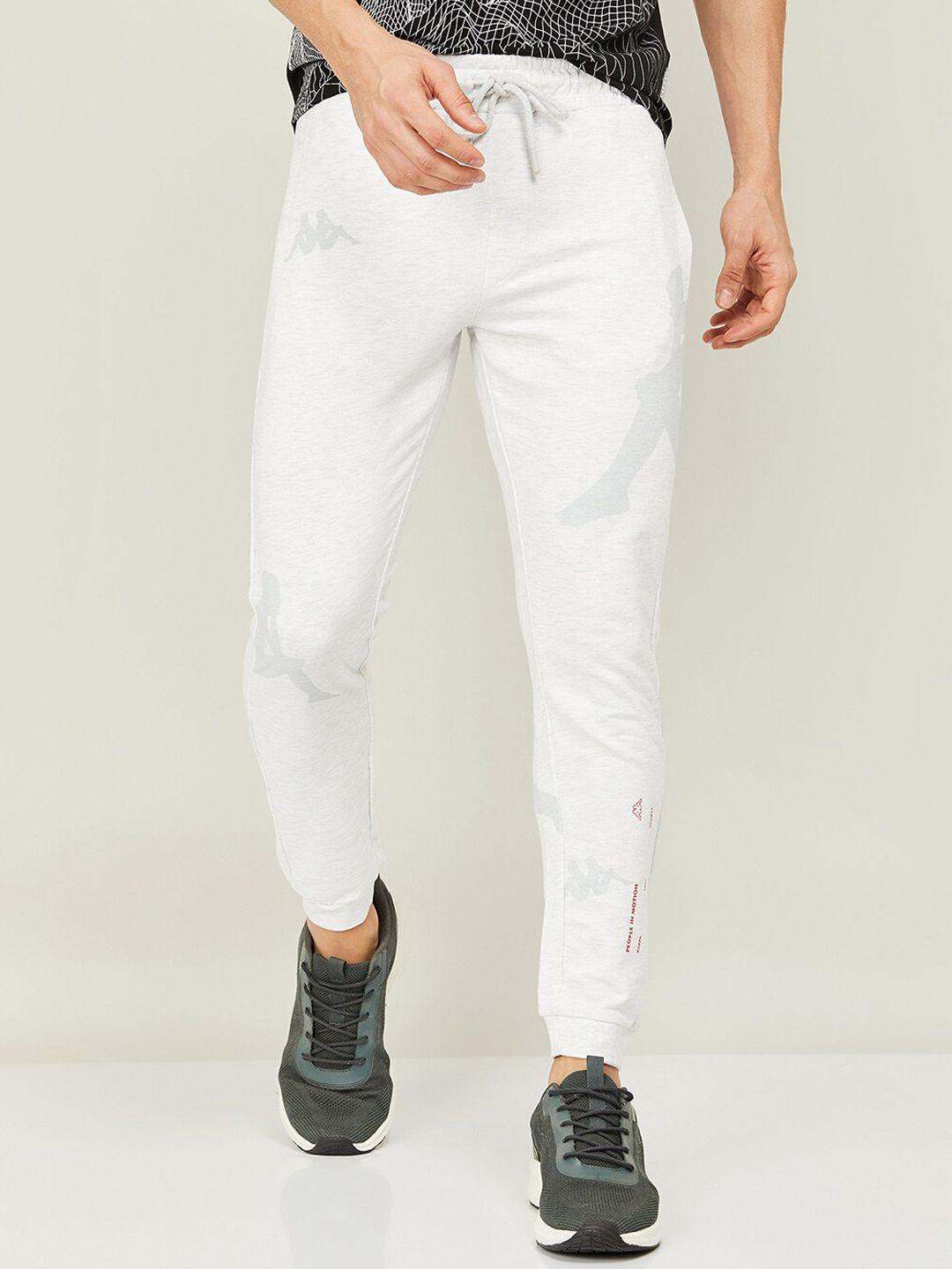 kappa men regular fit mid-rise cotton joggers