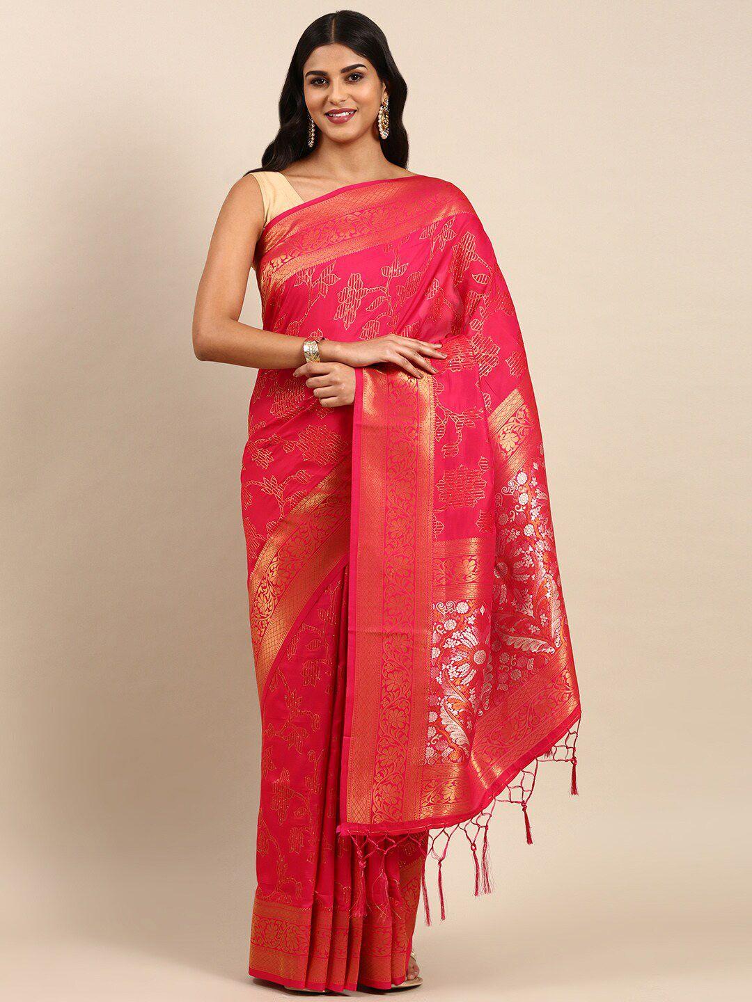 anouk floral woven design zari saree