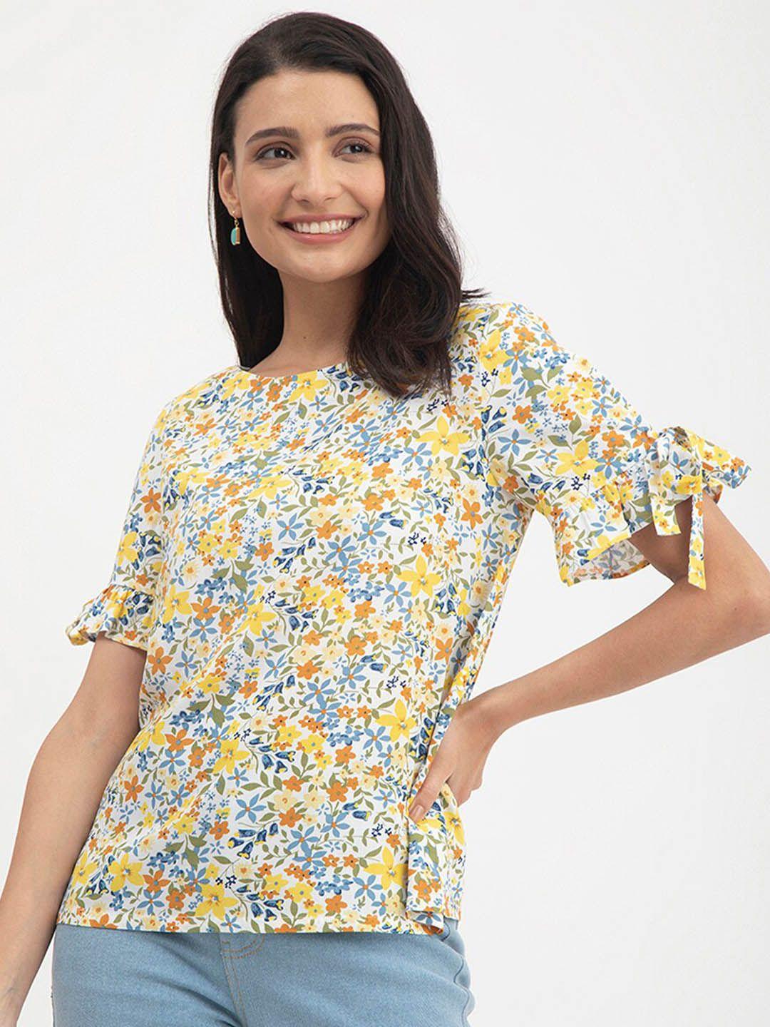 fablestreet floral print bell sleeves top