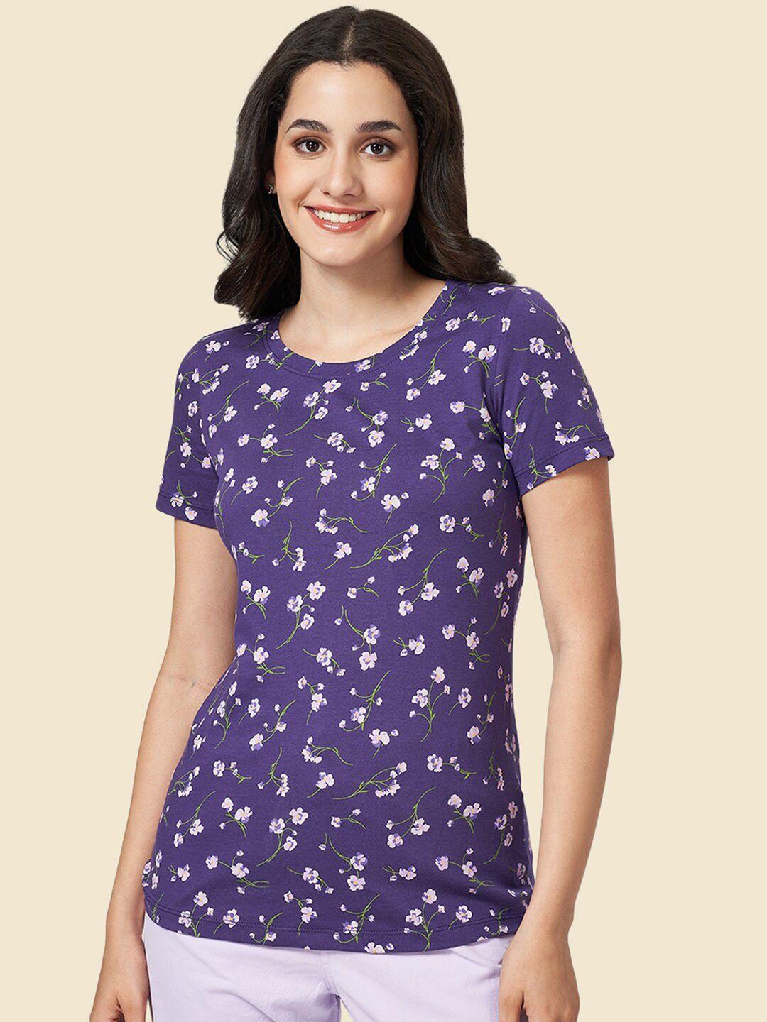 honey by pantaloons floral printed cotton casual t-shirt