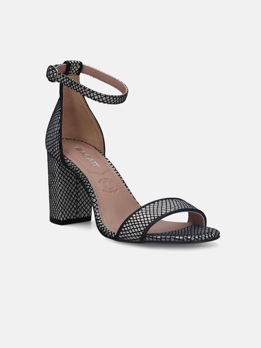 bagatt checked leather block heels