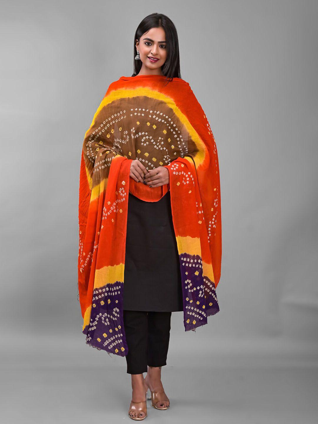 apratim printed bandhani cotton dupatta