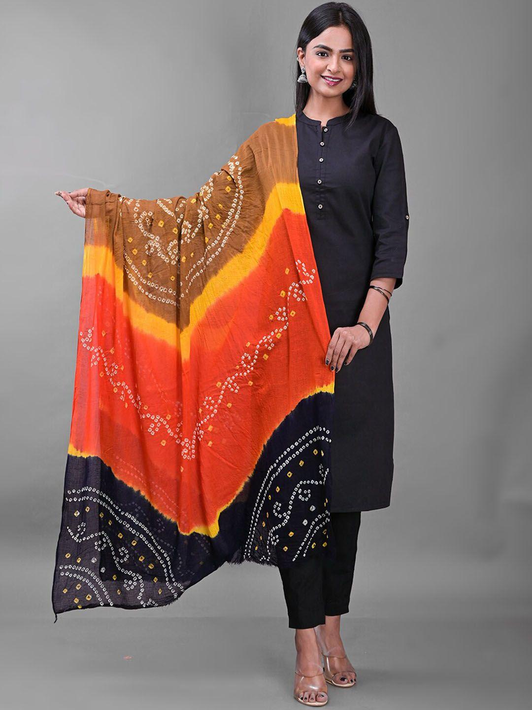 apratim printed bandhani cotton dupatta