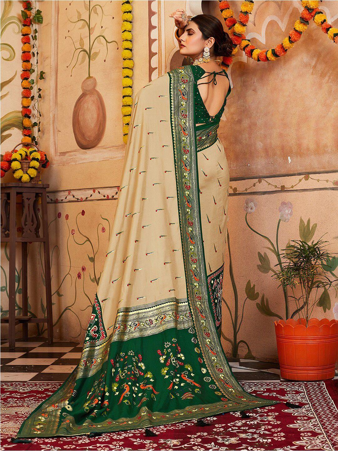 anouk ethnic motifs printed zari patola saree