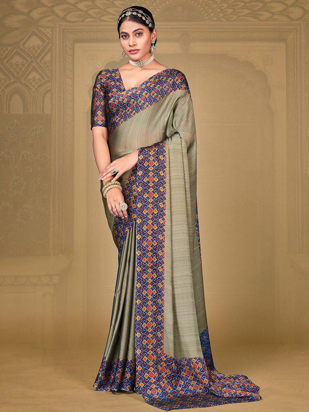 anouk printed border pure chiffon saree