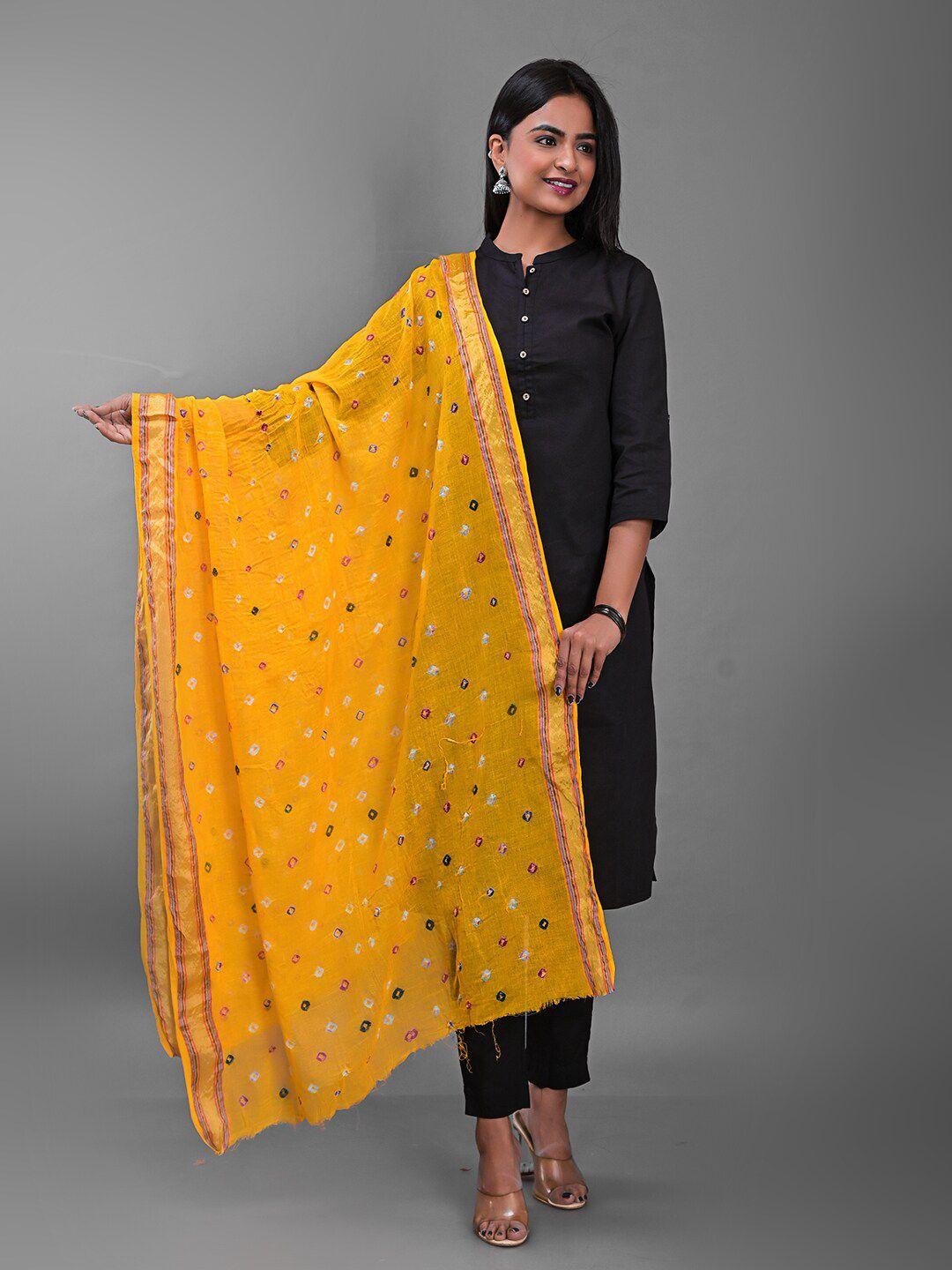 apratim cotton printed bandhani dupatta