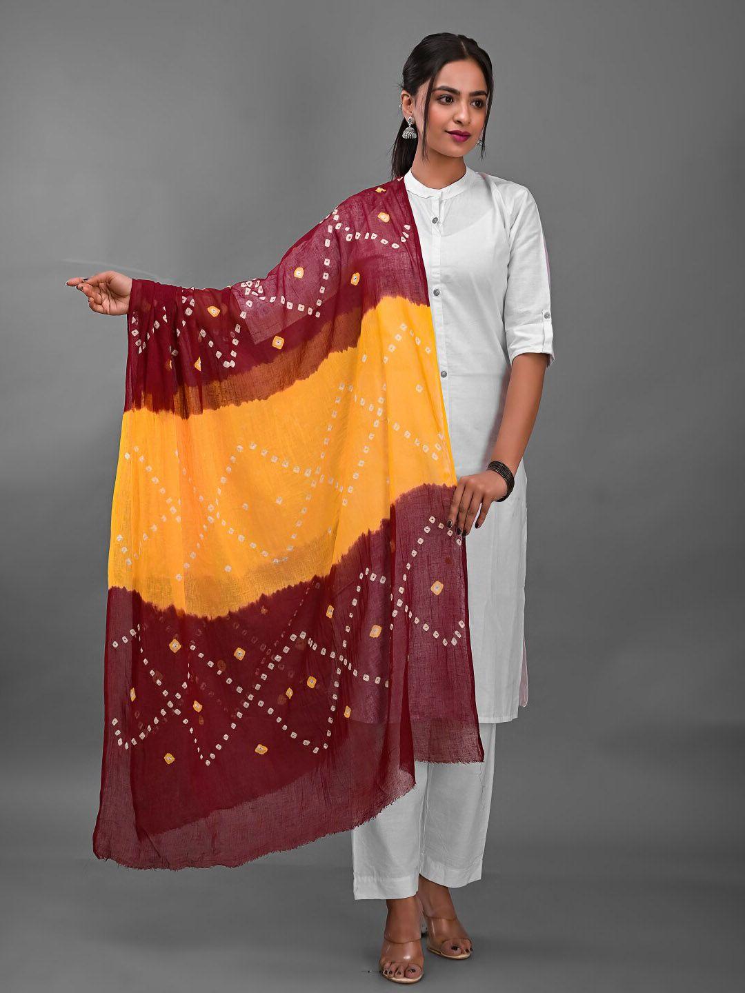 apratim printed bandhani cotton dupatta