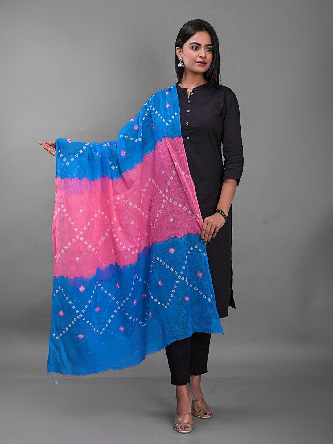 apratim printed bandhani cotton dupatta