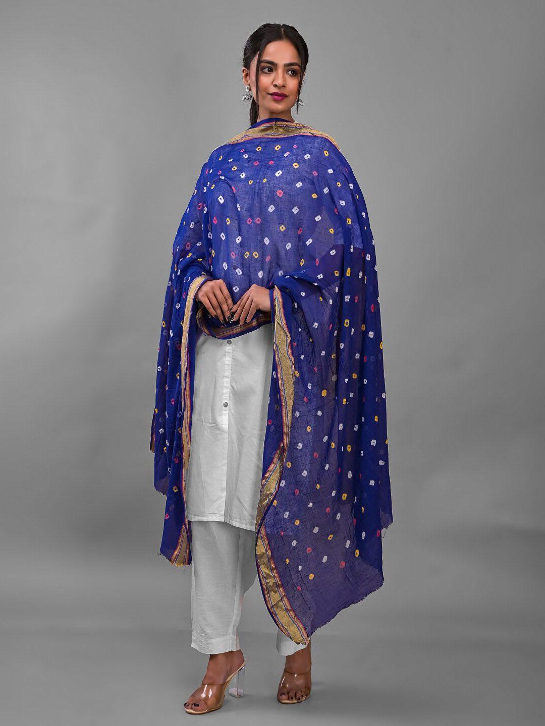 apratim printed bandhani cotton dupatta