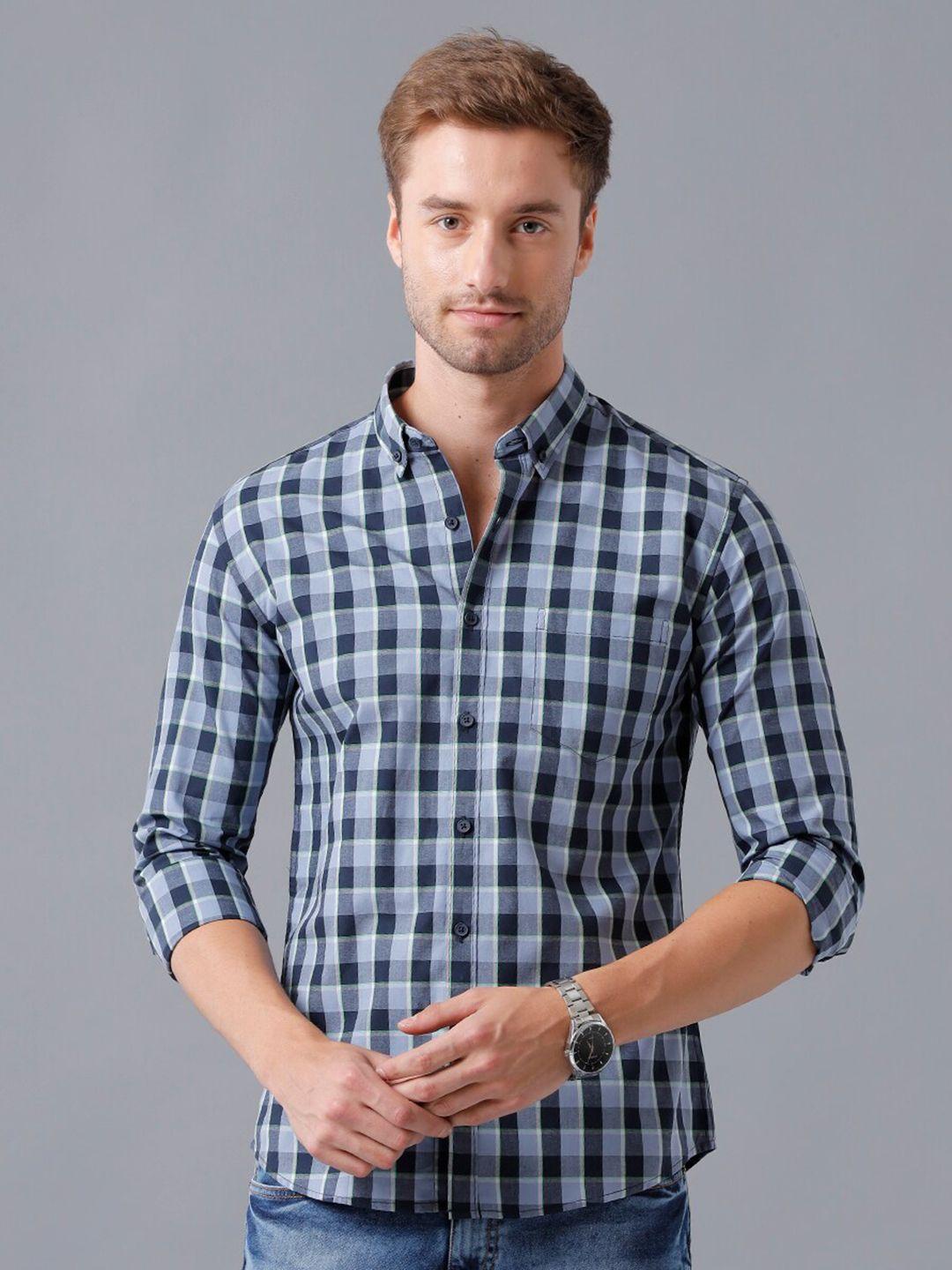 yovish checked long sleeves comfort fit cotton casual shirt