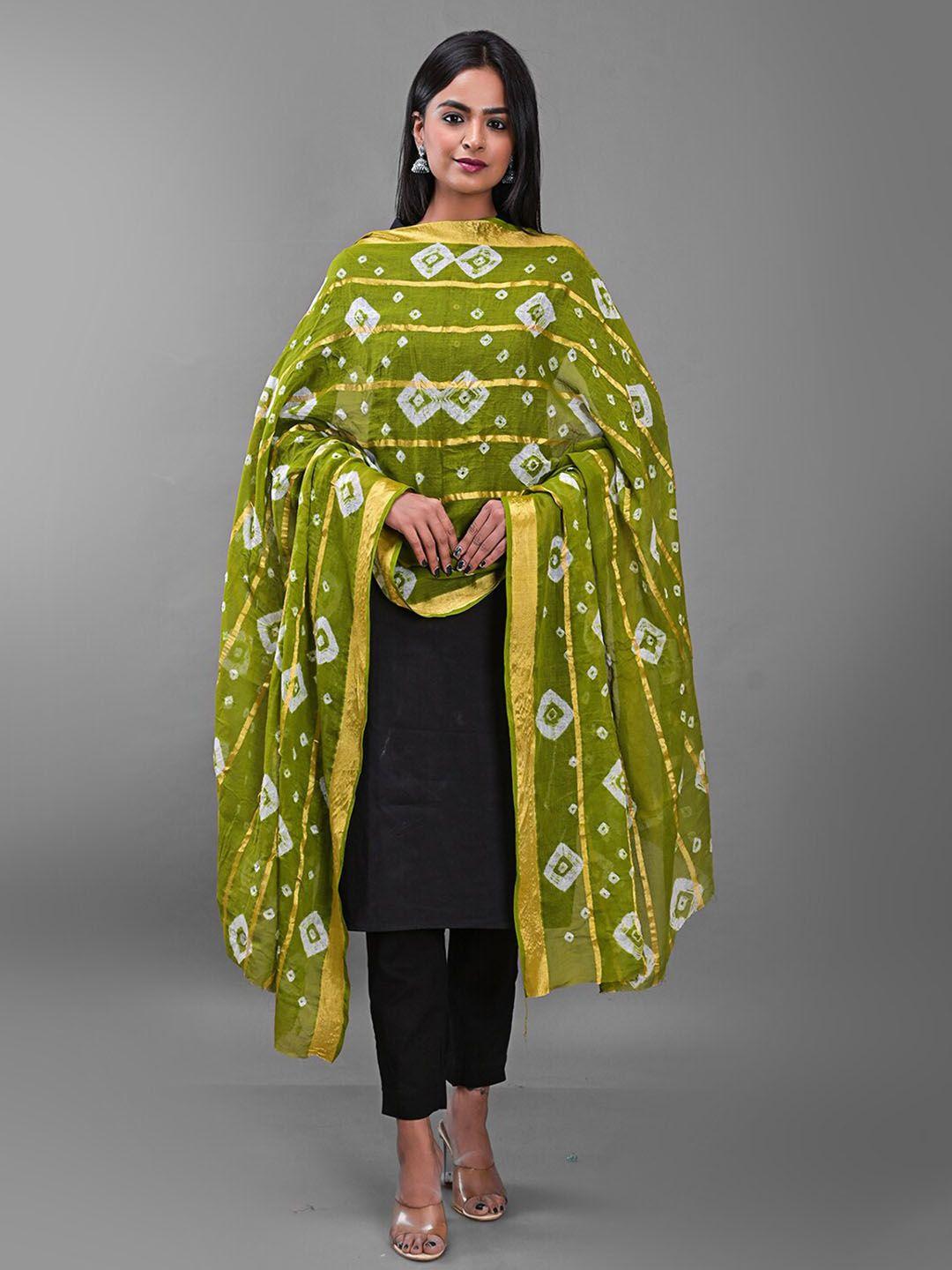 apratim dyed bandhani cotton dupatta