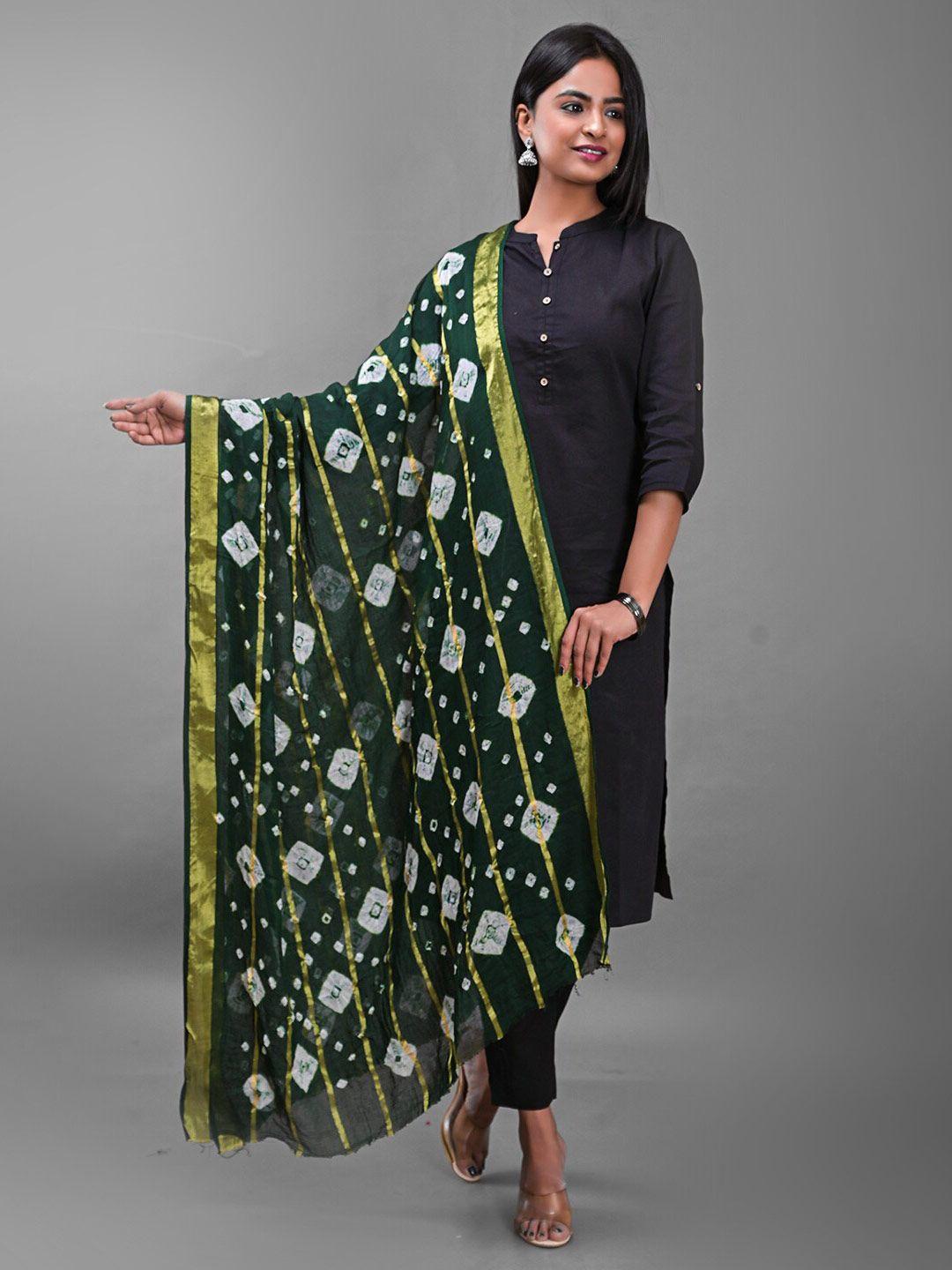 apratim dyed bandhani cotton dupatta