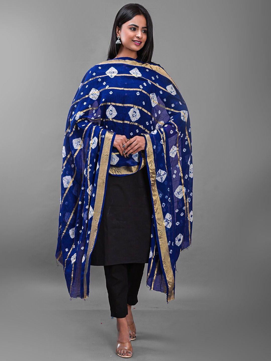 apratim dyed bandhani cotton dupatta