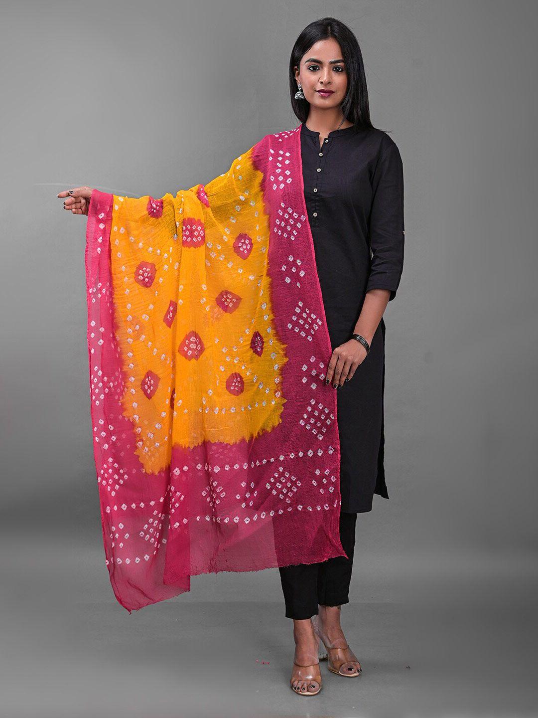 apratim printed bandhani cotton dupatta