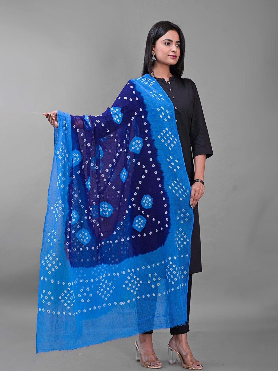 apratim dyed bandhani cotton dupatta