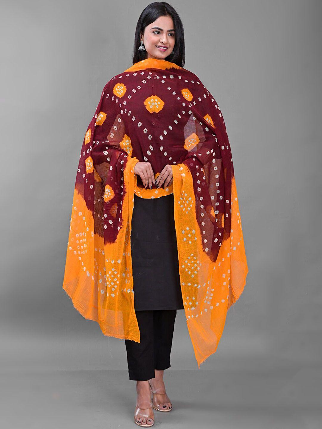 apratim printed bandhani cotton dupatta