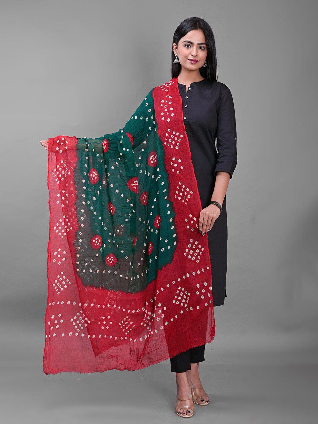 apratim dyed bandhani cotton dupatta