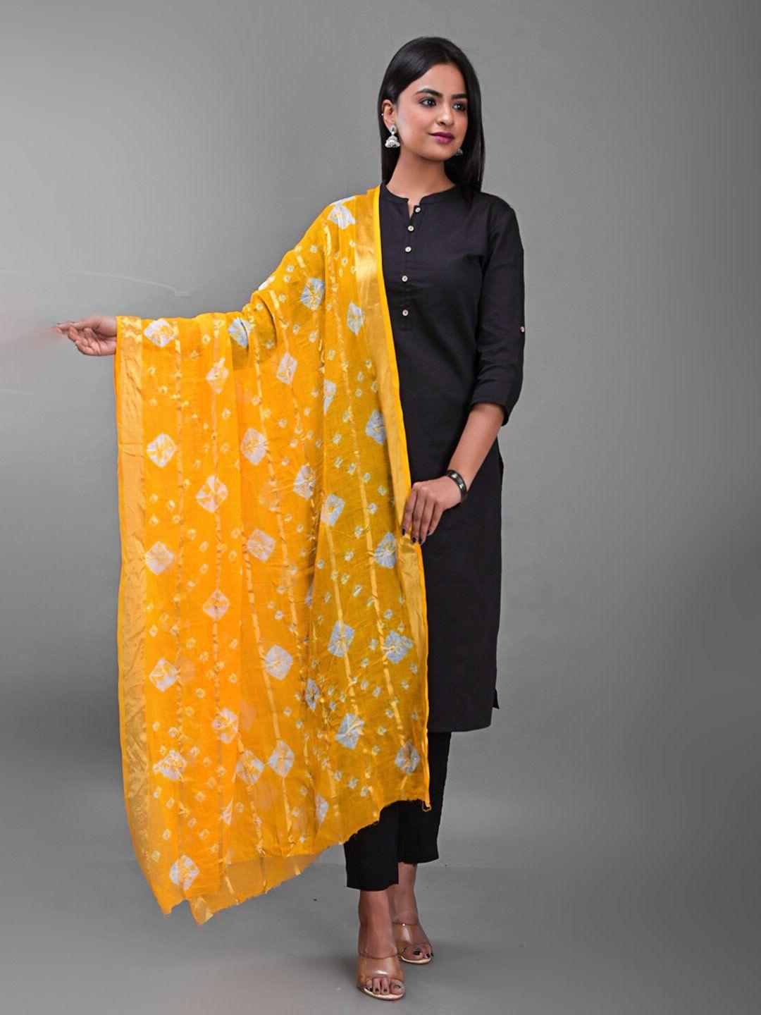 apratim printed bandhani cotton dupatta