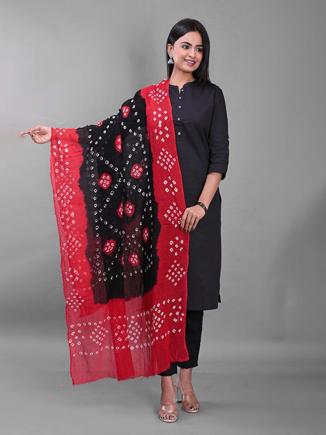 apratim bandhani printed cotton dupatta