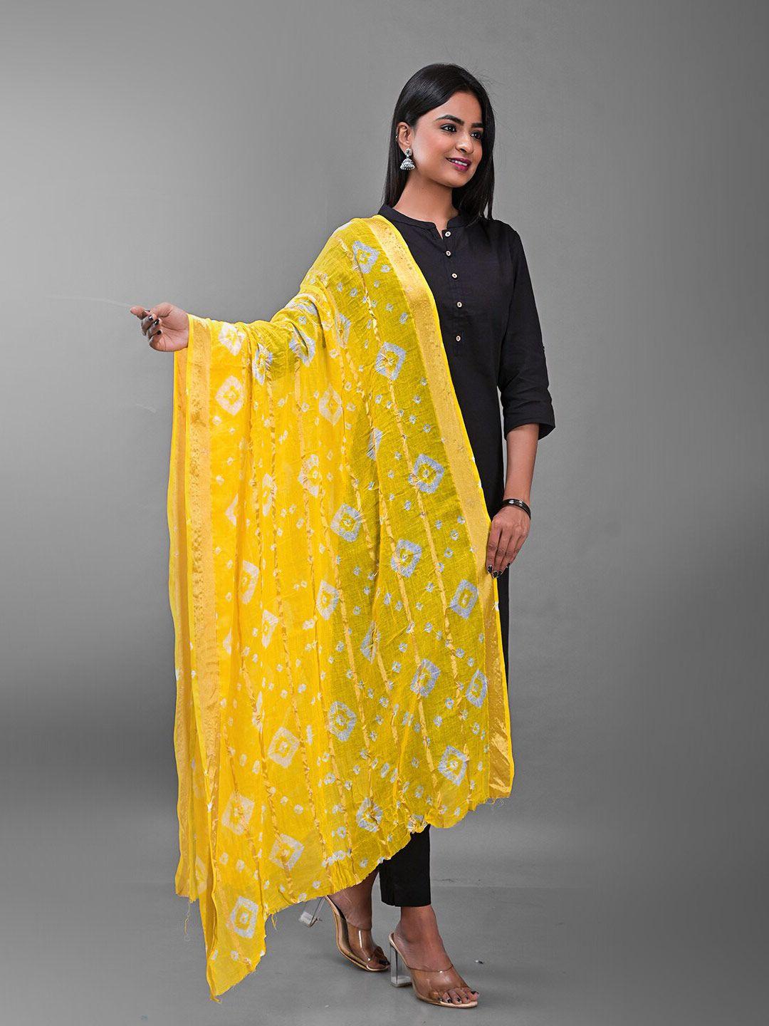 apratim printed bandhani cotton dupatta