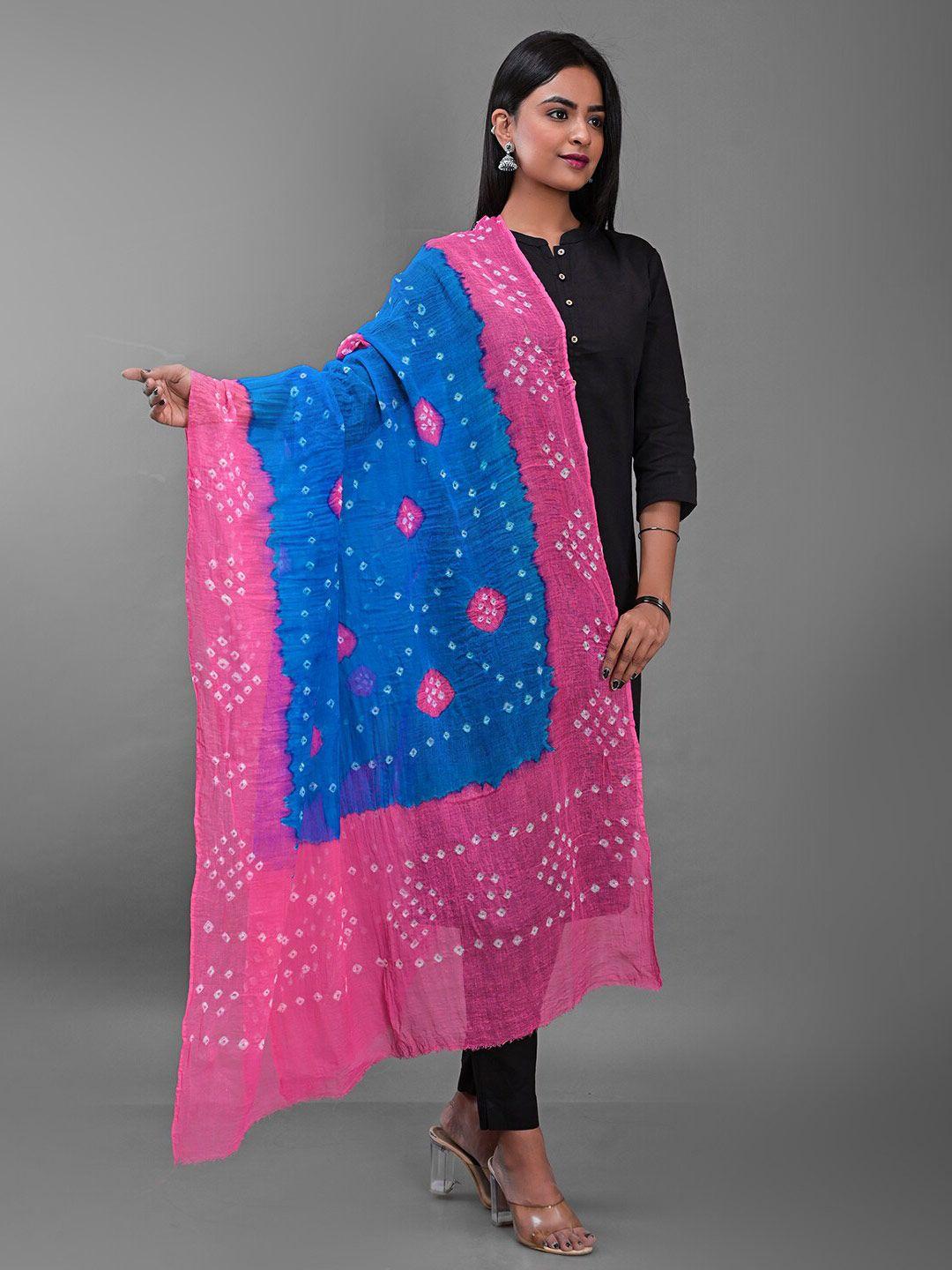 apratim dyed bandhani cotton dupatta