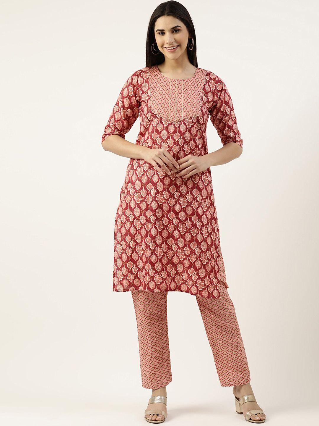 rachna ethnic printed gotta patti kurta with trousers