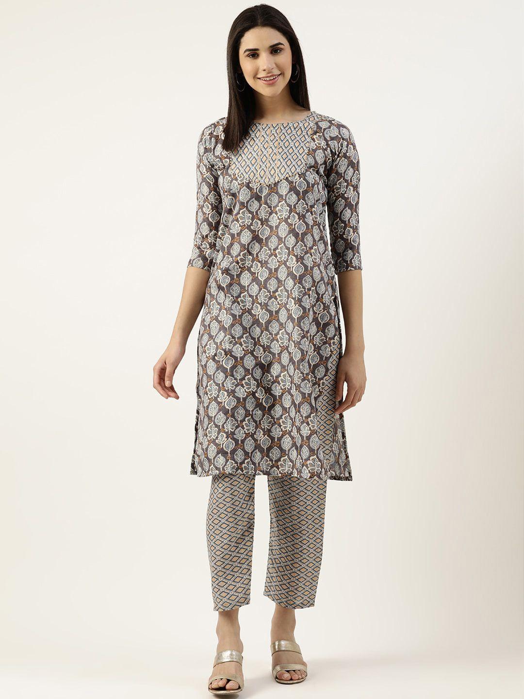 rachna ethnic printed gotta patti kurta with trousers