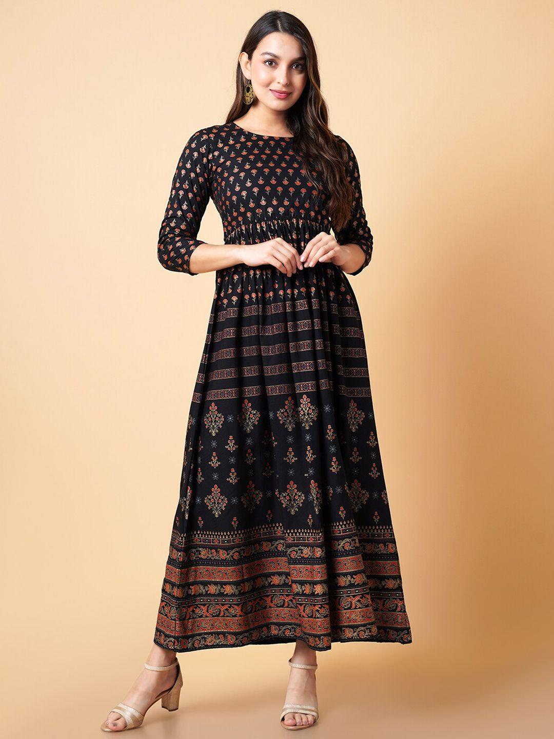 daevish ethnic motifs printed maxi dress