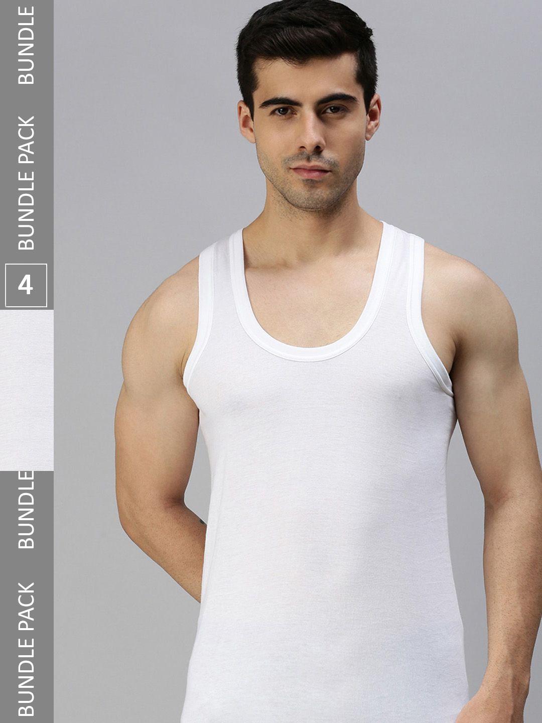 onn men pack of 4 anti-odour anti-microbial innerwear basic vest