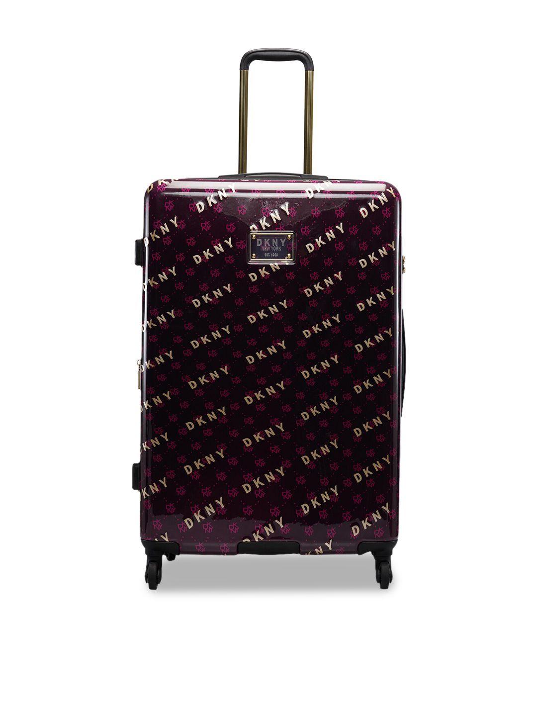 dkny printed large suitcase