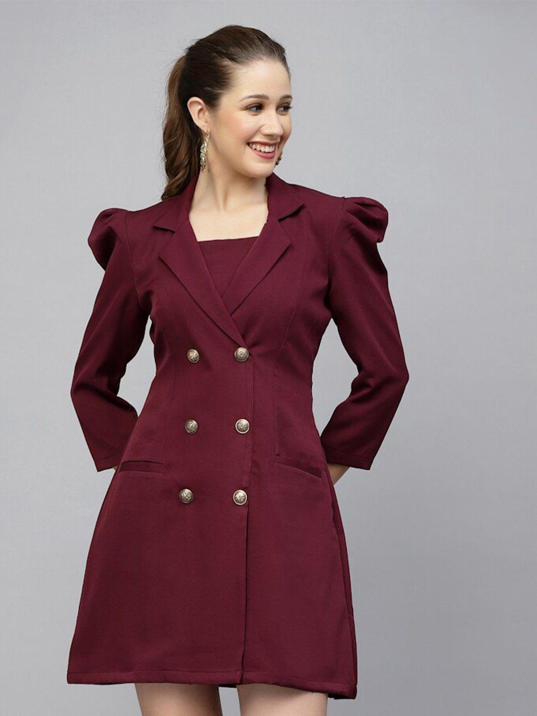 get glamr puff sleeves crepe blazer dress