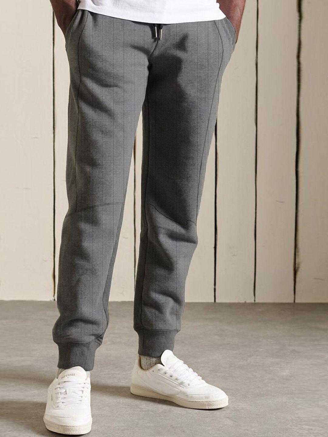 jumpcuts men checked slim-fit joggers