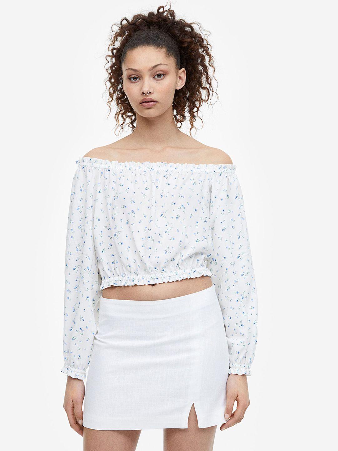 h&m linen-blend mini skirt