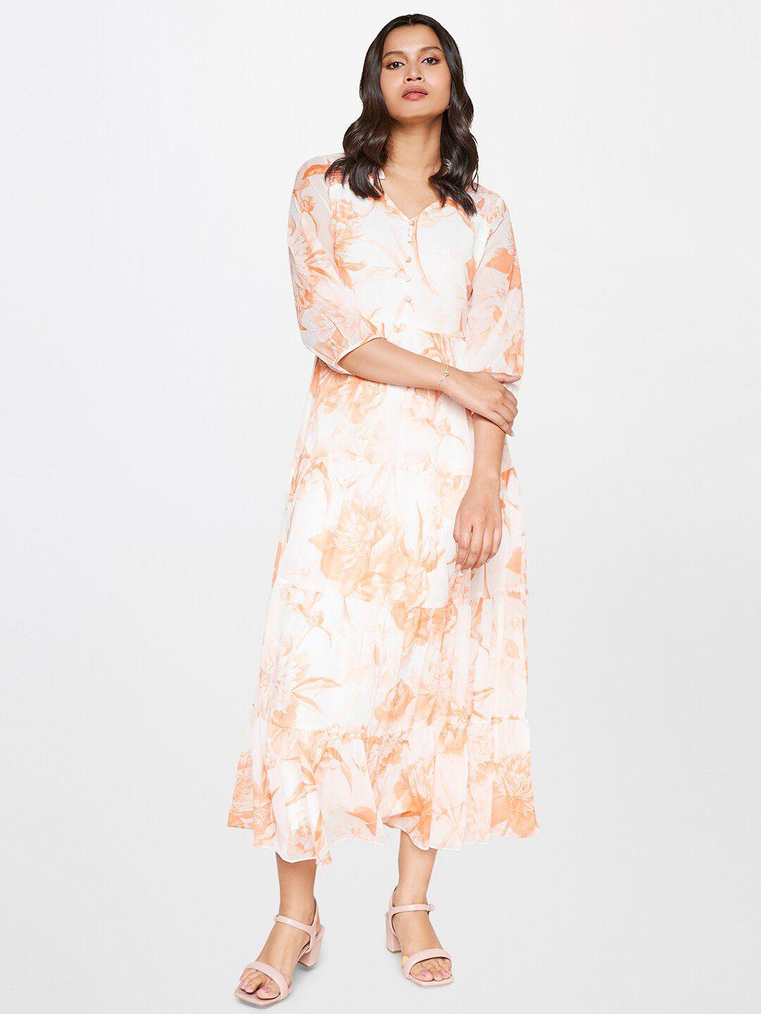 and floral print maxi dress