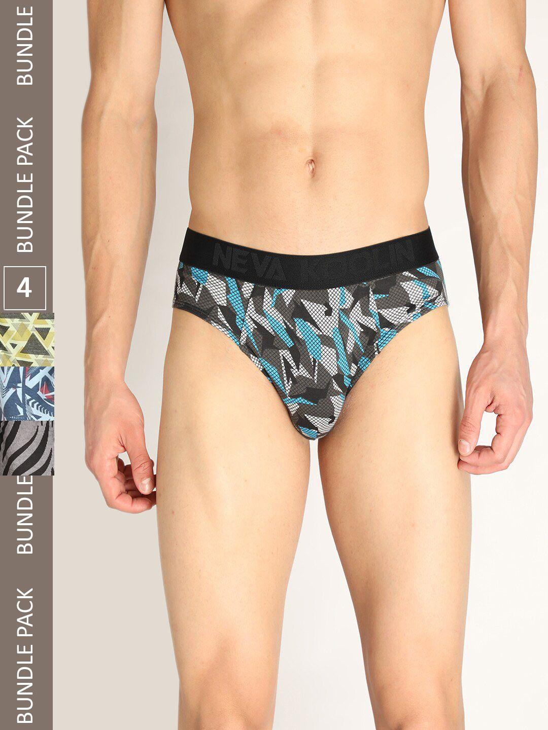 neva men pack of 4 printed basic briefs