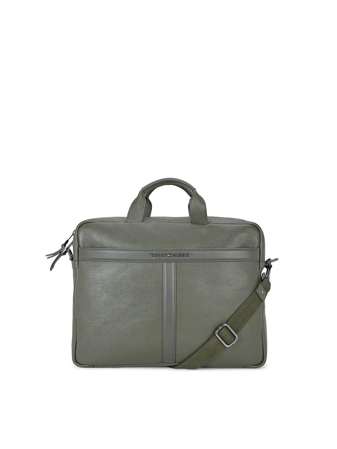 tommy hilfiger men leather laptop bag