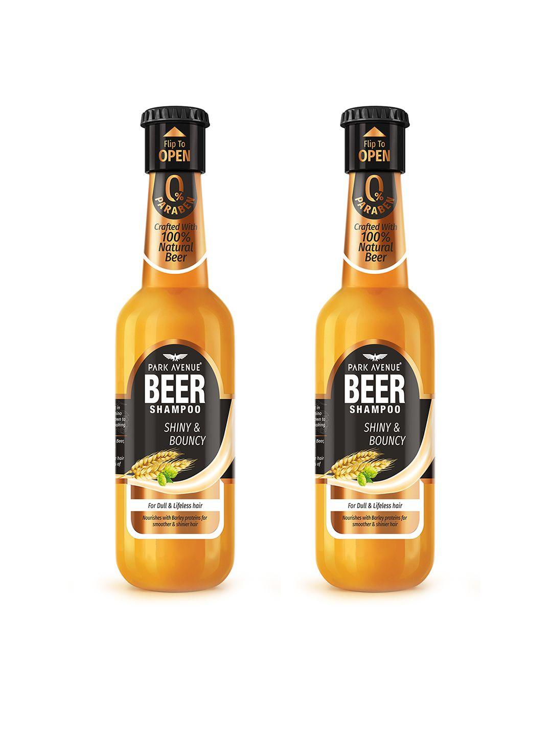 park avenue set of 2 shiny & bouncy beer shampoo - 180 ml each